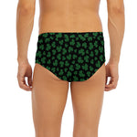 Black And Green Shamrock Pattern Print Men's Briefs