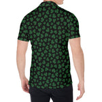 Black And Green Shamrock Pattern Print Men's Shirt