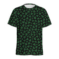 Black And Green Shamrock Pattern Print Men's Athletic T-Shirt