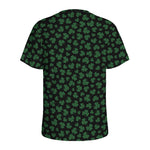 Black And Green Shamrock Pattern Print Men's Sports T-Shirt