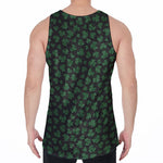 Black And Green Shamrock Pattern Print Men's Velvet Tank Top