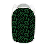 Black And Green Shamrock Pattern Print Mesh Laundry Hamper