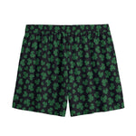 Black And Green Shamrock Pattern Print Mesh Shorts