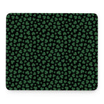 Black And Green Shamrock Pattern Print Mouse Pad