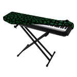Black And Green Shamrock Pattern Print Piano Keyboard Cover