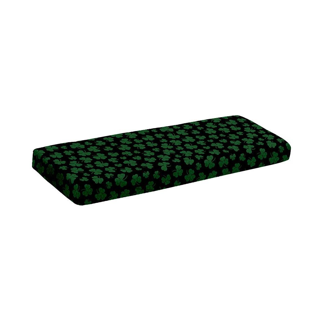 Black And Green Shamrock Pattern Print Piano Keyboard Cover