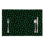 Black And Green Shamrock Pattern Print Placemat