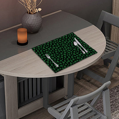 Black And Green Shamrock Pattern Print Placemat