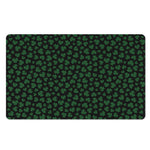 Black And Green Shamrock Pattern Print Polyester Doormat
