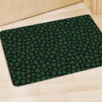 Black And Green Shamrock Pattern Print Polyester Doormat