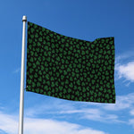 Black And Green Shamrock Pattern Print Polyester Flag