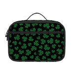 Black And Green Shamrock Pattern Print Portable Lunch Bag
