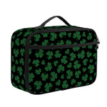 Black And Green Shamrock Pattern Print Portable Lunch Bag