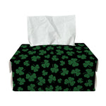 Black And Green Shamrock Pattern Print Rectangle Tissue Box Cover