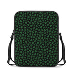 Black And Green Shamrock Pattern Print Rectangular Crossbody Bag