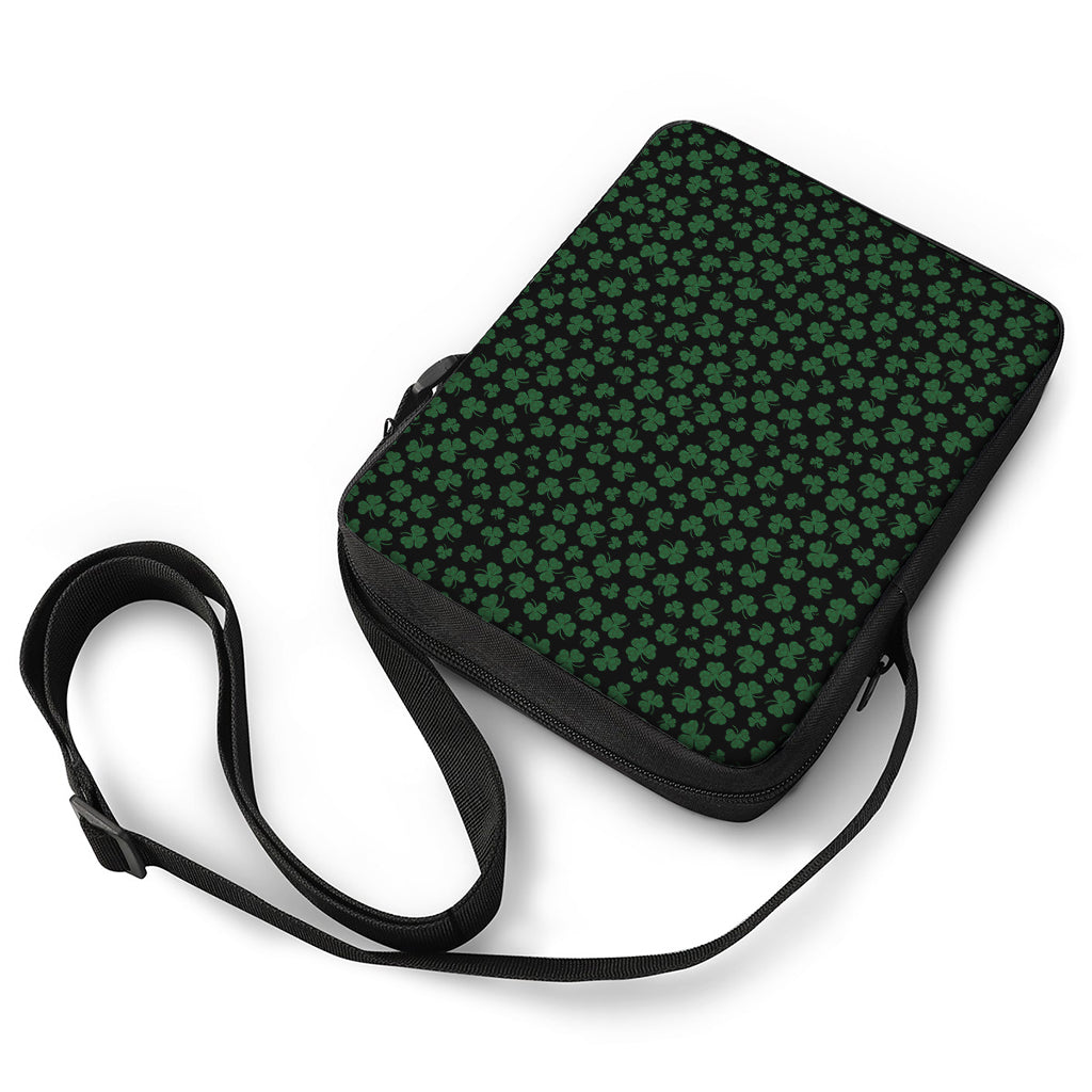 Black And Green Shamrock Pattern Print Rectangular Crossbody Bag