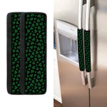 Black And Green Shamrock Pattern Print Refrigerator Handle Covers