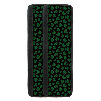 Black And Green Shamrock Pattern Print Refrigerator Handle Covers
