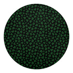 Black And Green Shamrock Pattern Print Round Blanket