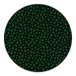 Black And Green Shamrock Pattern Print Round Floor Mat