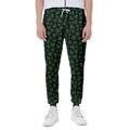 Black And Green Shamrock Pattern Print Joggers