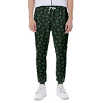 Black And Green Shamrock Pattern Print Scuba Joggers