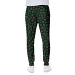 Black And Green Shamrock Pattern Print Scuba Joggers