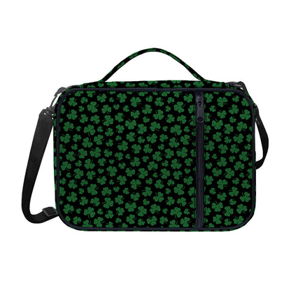 Black And Green Shamrock Pattern Print Shoulder Strap Bible Bag