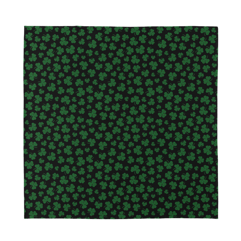 Black And Green Shamrock Pattern Print Silk Bandana