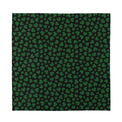 Black And Green Shamrock Pattern Print Silk Bandana