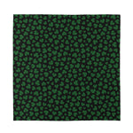 Black And Green Shamrock Pattern Print Silk Bandana