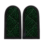 Black And Green Shamrock Pattern Print Skillet Handle Cover