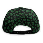Black And Green Shamrock Pattern Print Snapback Cap