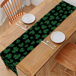 Black And Green Shamrock Pattern Print Table Runner