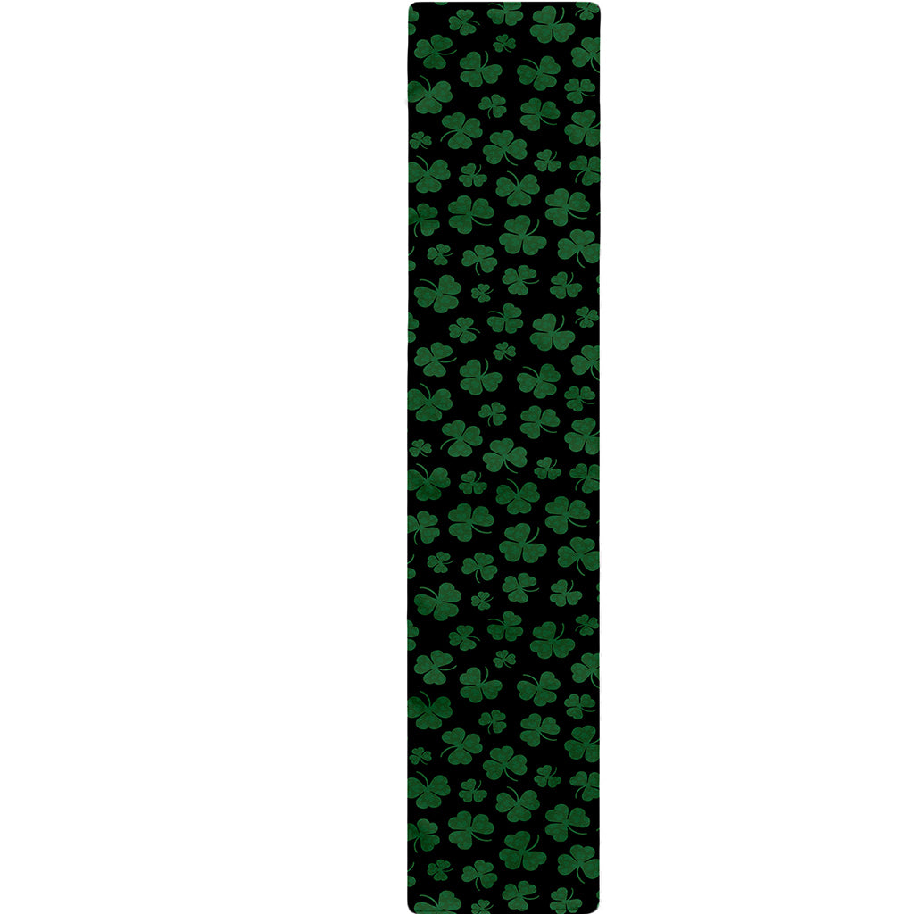 Black And Green Shamrock Pattern Print Table Runner