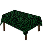 Black And Green Shamrock Pattern Print Tablecloth