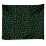 Black And Green Shamrock Pattern Print Tapestry