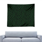 Black And Green Shamrock Pattern Print Tapestry