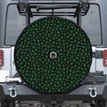 Black And Green Shamrock Pattern Print Tire Cover With Camera Hole