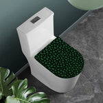 Black And Green Shamrock Pattern Print Toilet Lid Cover