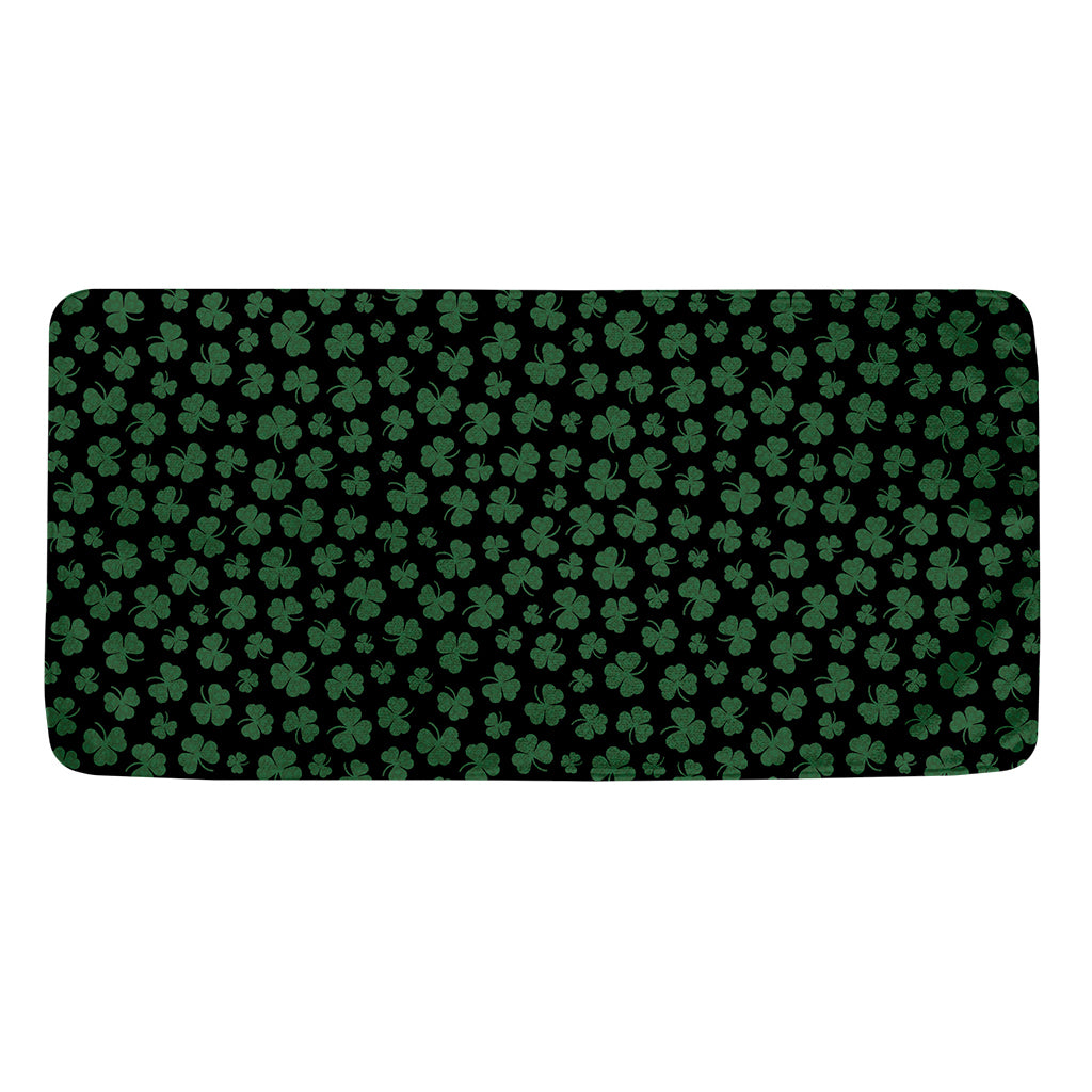 Black And Green Shamrock Pattern Print Towel