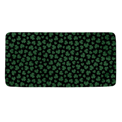 Black And Green Shamrock Pattern Print Towel