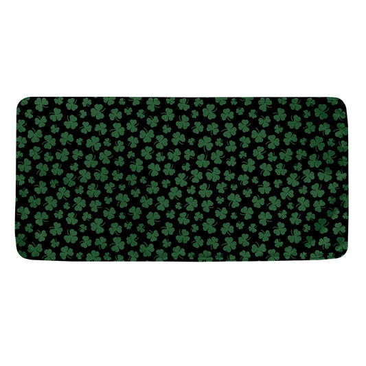 Black And Green Shamrock Pattern Print Towel