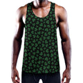 Black And Green Shamrock Pattern Print Men's Workout Tank Top