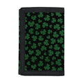 Black And Green Shamrock Pattern Print Trifold Wallet