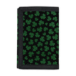 Black And Green Shamrock Pattern Print Trifold Wallet