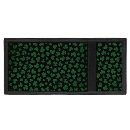 Black And Green Shamrock Pattern Print Trifold Wallet
