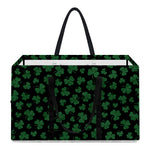 Black And Green Shamrock Pattern Print Utility Tote Bag