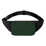 Black And Green Shamrock Pattern Print Waist Bag