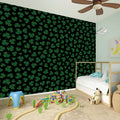 Black And Green Shamrock Pattern Print Wall Sticker